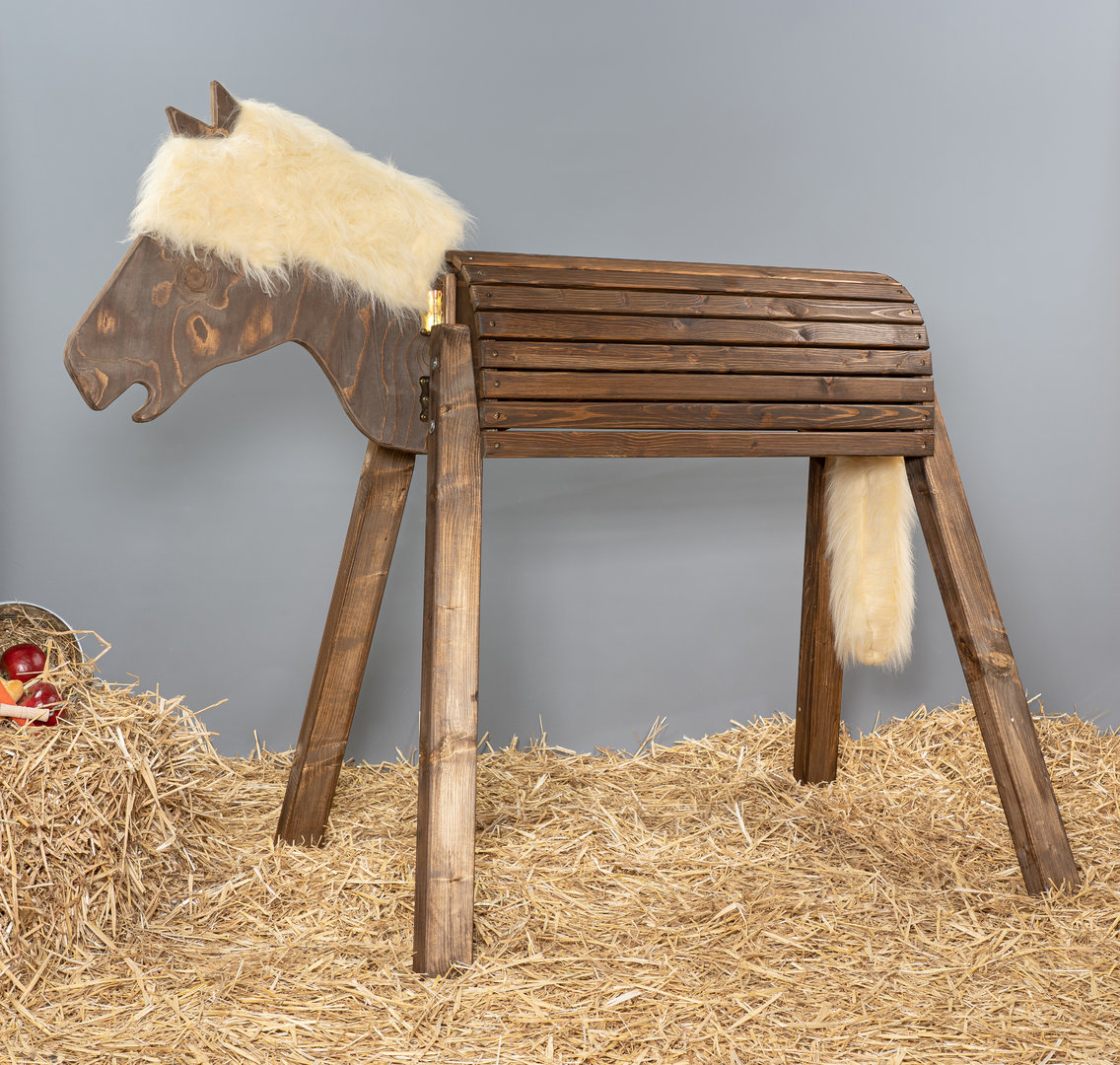 unbehandelt Holzpferd,Voltigierpferd,Pferd NEU Mia ca.100 cm 